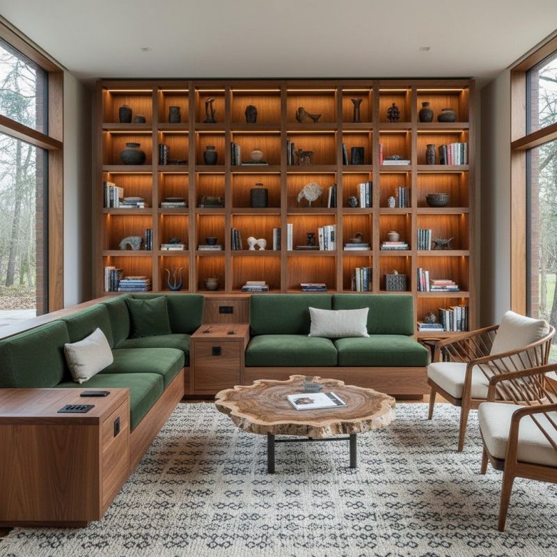 Built In Bookshelves Installation